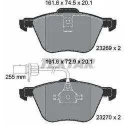 TEXTAR Bremsbelagsatz, Scheibenbremse vorne rechts links für SKODA VW SEAT AUDI FORD 1237133 ME1M2J2K021AB 1M2J2K021AA 2326903