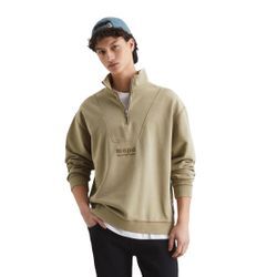 Sweatshirt MARC O'POLO DENIM "aus Bio-Baumwolle", Herren, Gr. L, grün (dusky grün), Obermaterial: 100% Baumwolle, unifarben, relaxed fit, Langarm elastischer Bund, Sweatshirts