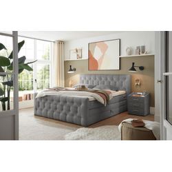 Boxspringbett ED EXCITING DESIGN ""Cashfield", OTTOs Choice Topseller inkl. zwei Bettkästen & Topper", grau (grau (cremona 96)), B:200cm L:225cm, 100% Polyester, Komplettbetten, erhältlich in den Größen 160x200cm und 180x200cm, Topseller