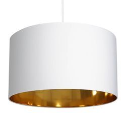 Hängelampe Soho zylindrisch 1fl. Ø 40cm weiß/gold