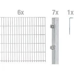 Alberts Komplettset Doppelstabmattenzaun, Feuerverzinkt, Mattenbreite 2 m, 120 cm hoch, 12 m lang