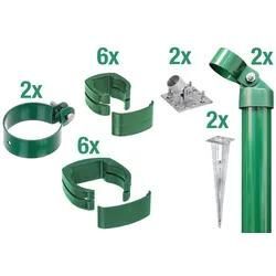 Alberts Zaunanschluss-Set für Gartentore Fix-Clip Pro zum Einschlagen, Grün, 80 cm Zaunhöhe