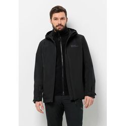 3-in-1-Funktionsjacke JACK WOLFSKIN "TAUBENBERG 3IN1 JKT M", Herren, Gr. M (50), schwarz, Außenjacke: OBERSTOFF: 100% POLYESTER Futter: 100% POLYESTER Innenjacke: OBERSTOFF: 100% POLYESTER Futter: 100% POLYESTER, Jacken