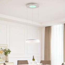 Lucande Smart LED-Hängeleuchte Squillo weiß Tuya RGBW CCT