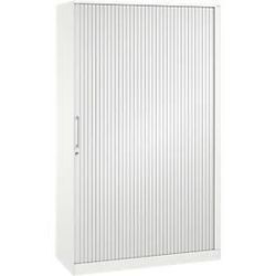 Rollladenschrank ASISTO C 3000, 5 Ordnerhöhen, mit Akustik-Rollladen, 1200 mm Breite, weiß/weiß