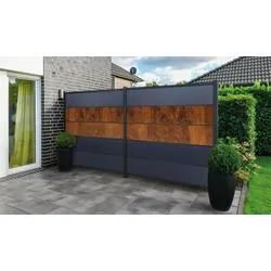 HPL Steckzaun – Zaunelement 179,2 × 177,5 cm, HPL Sichtschutz mit 5 Lamellen, modern & pflegeleicht, wetterfest, Gartenzaun in 4 Farbvarianten