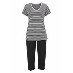 Capri-Pyjama, schwarz, Gr.52/54