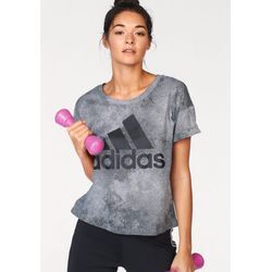 adidas Performance T-Shirt »WOMEN ESSENTIAL ALL OVER PRINT TEE«, schwarz, Gr.XL