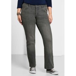 Bootcut-Jeans in 5-Pocket-Form, mit Used-Effekten, grey Denim, Gr.42