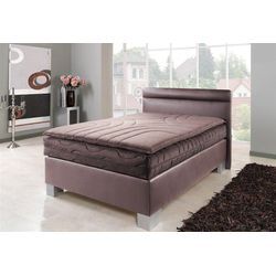 Boxspringbett WESTFALIA SCHLAFKOMFORT, braun, Liegefläche B/L: 140cm x 200cm, kein Härtegrad, 7-Zonen-Kaltschaummatratze, Bezug der Obermatratze: 100% Polyester, Polyesterwatte aus 100% Polyester und Vlies aus 100% Polyester., Komplettbetten, Boxspringbett