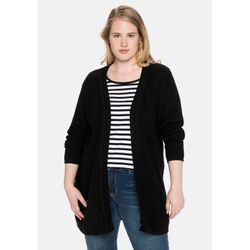 Cardigan aus Grobstrick, in offener Form, schwarz, Gr.40/42