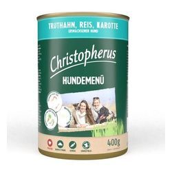 Christopherus Hundemenü mit Truthahn, Reis, Karotte 6 x 400g Hundefutter