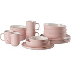 Ritzenhoff & Breker Kombiservice Geschirr-Set, Service Jasper (16-tlg), 4 Personen, Steinzeug, im Scandic Style, 16 Teile, für 4 Personen, rosa