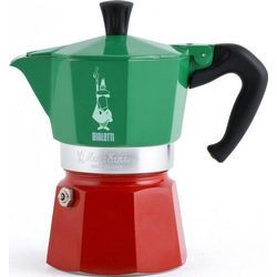 BIALETTI Espressokocher Moka Express Tricolore Italia, 0,27l Kaffeekanne, 6 Tassen, bunt