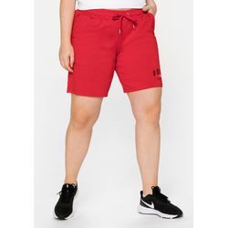 Bermudas aus Funktionsmaterial, mit kleinem Print, rot, Gr.46