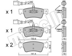 METELLI 22-0661-0 Bremsbelagsatz, Scheibenbremse für VW