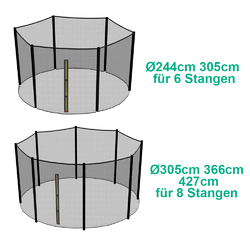 Ersatzteile für Trampolin Ø244 305 366 427cm Randabdeckung Sicherheitsnetz